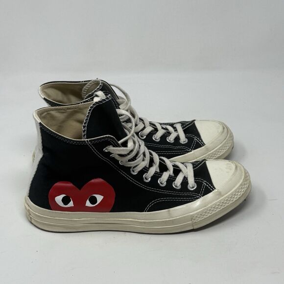 Converse Chuck Taylor Comme des Garcons Play Mens 7 Womens 9 Black High Top - Picture 1 of 16